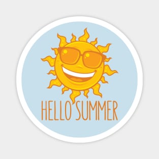 Hello Summer Sun With Sunglasses Magnet